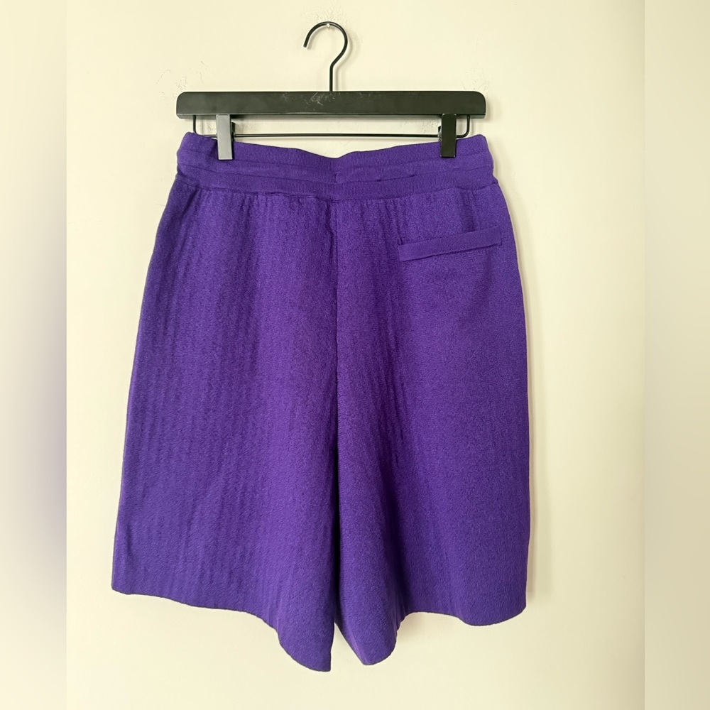 NWT Y-3 Yohji Yamamoto Knit Logo Shorts in Purple - Picture 7 of 14